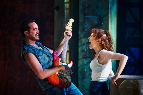 Connor Going as Chuck and Kirsty Findlay as Ariel in Footloose 2024.